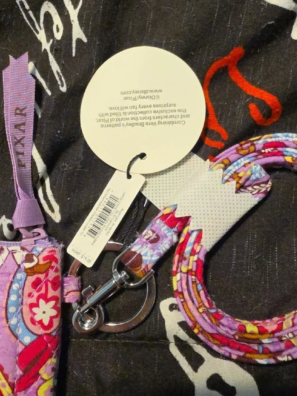 Vera Bradley Purple Paisley Pixar Wristlet Card Holder